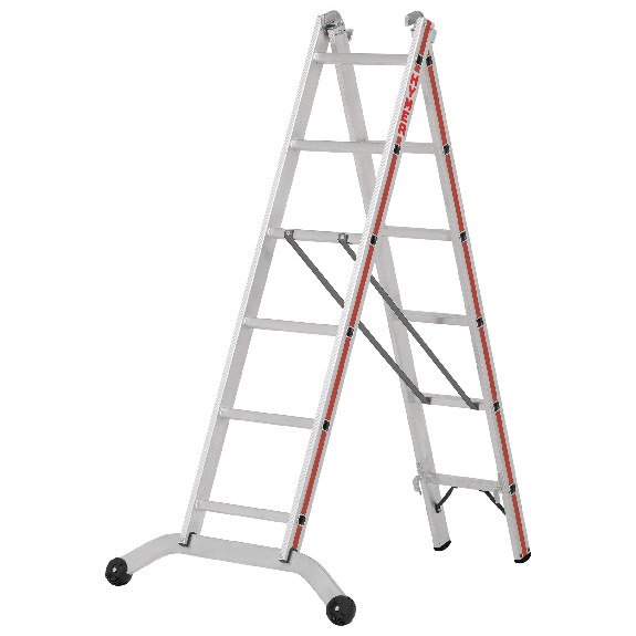 Mehrzweckleiter mit gebogener Traverse 2x6 Sprossen-Beschreibung lesen