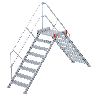 Euroline 512 Übergang 45° 800mm Stufenbreite 2x8 Stufen Alu gerieft-Beschreibung lesen