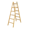 Iller Holz Stehleiter Classic mit Eimerhaken 2x9 Sprossen