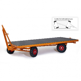 Rollcart Industrieanhänger mit 2-Achs- Drehschemel- Lenkung  2000x1000mm Vollgummi 5000kg Tragkraft-Beschreibung lesen