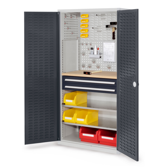 Kappes RasterPlan Schubladenschränke 1950x1000x600mm Schlitzplattentüren Modell 24 anthrazitgrau-Beschreibung lesen