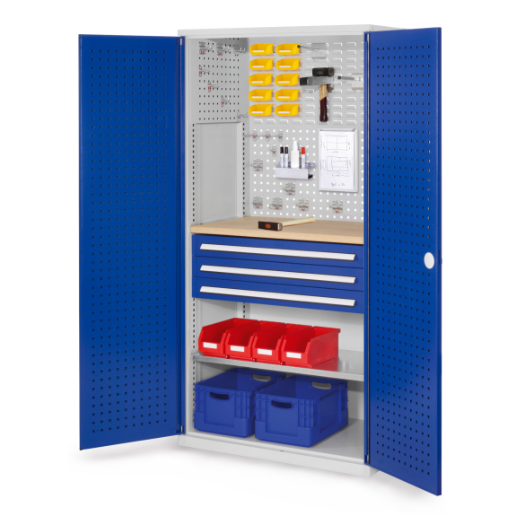 Schubladenschrank mit Lochplattentüren 1950x1000x600mm-Beschreibung lesen