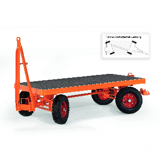 Rollcart Industrieanhänger mit 1-Achs- Drehschemel- Lenkung  2500x1250mm Vollgummi 5000kg Tragkraft-Beschreibung lesen