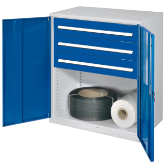 Kappes Schwerlast-Beistellschränke ohne Mitteltrennwand 1110x1000x600mm Modell 67 Vollblechtüren enzianblau-Beschreibung lesen