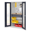 Schubladenschrank mit Sichtfenstertüren 1950x1000x600mm