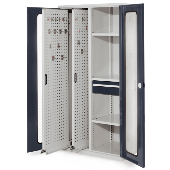 Vertikalschrank 1950x1000x600mm mit Sichtfenstertüren-Beschreibung lesen