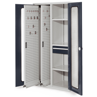 Vertikalschrank 1950x1000x600mm mit Sichtfenstertüren-Beschreibung lesen