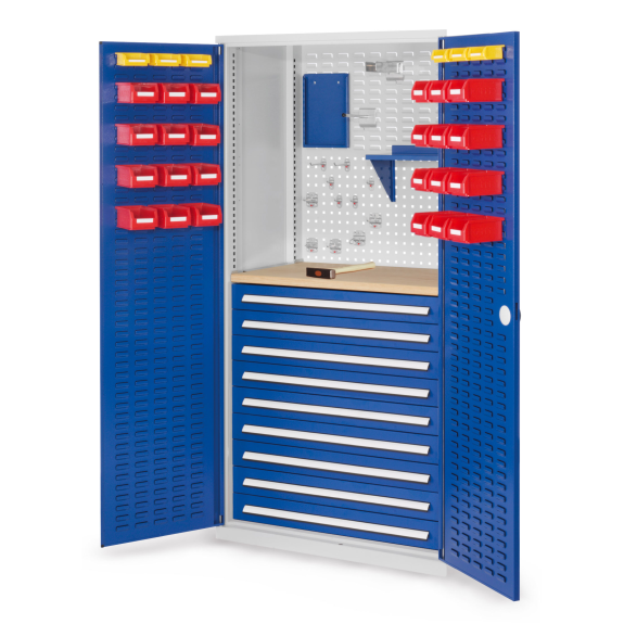 Kappes RasterPlan Schubladenschränke 1950x1000x600mm Schlitzplattentüren Modell 27 enzianblau-Beschreibung lesen