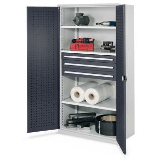 Robuster Schrank ohne Mitteltrennwand 1950x1000x600mm mit Lochplattentüren-Beschreibung lesen