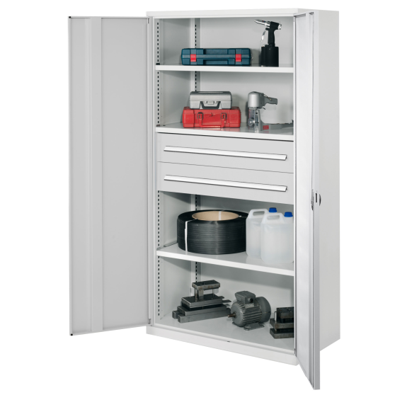 Schwerlastschrank ohne Mitteltrennwand 1950x1000x600mm mit Vollblechtüren-Beschreibung lesen