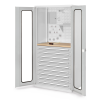 Kappes RasterPlan Schubladenschränke 1950x1000x600mm Sichtfenstertüren Modell 37 lichtgrau
