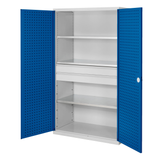 Kappes RasterPlan Großvolumenschränke 1950x1130x590mm Lochplattentüren Modell 3 enzianblau-Beschreibung lesen
