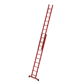 Munk Sprossen-Schiebeleiter 2-teilig GFK mit nivello-Traverse 2x10 Sprossen-Beschreibung lesen