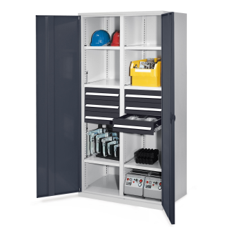 Kappes Schwerlastschränke mit Mitteltrennwand 1950x1000x600mm Vollblechtüren Modell 53 anthrazitgrau-Beschreibung lesen