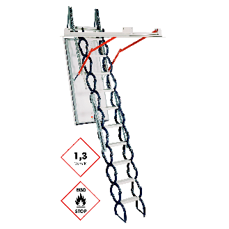 Minka Bodentreppe Type 18 Small brandhemmend 130x70cm Deckenöffnung U-Wert 1,1 W/m2K mit ISO-OD 315-340cm Raumhöhe-Beschreibung lesen