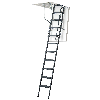 Dolle Bodentreppe clickFIX comfort 3-teilig bis 244-264cm Raumhöhe mit U-Wert 0,49 Deckenöffnung 120x70cm