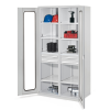 Robuster Schrank mit Mitteltrennwand und Sichtfenstertüren