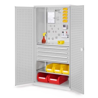 Schubladenschrank mit Lochplattentüren 1950x1000x600mm-Beschreibung lesen
