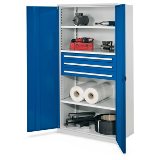 Kappes Schwerlastschränke ohne Mitteltrennwand 1950x1000x600mm Modell 43 Vollblechtüren enzianblau-Beschreibung lesen