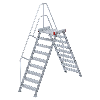 Euroline 512 Übergang 60° 600mm Stufenbreite 2x9 Stufen Alu gerieft-Beschreibung lesen