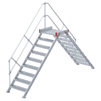 Euroline 512 Übergang 45° 600mm Stufenbreite 2x9 Stufen Alu gerieft-Beschreibung lesen