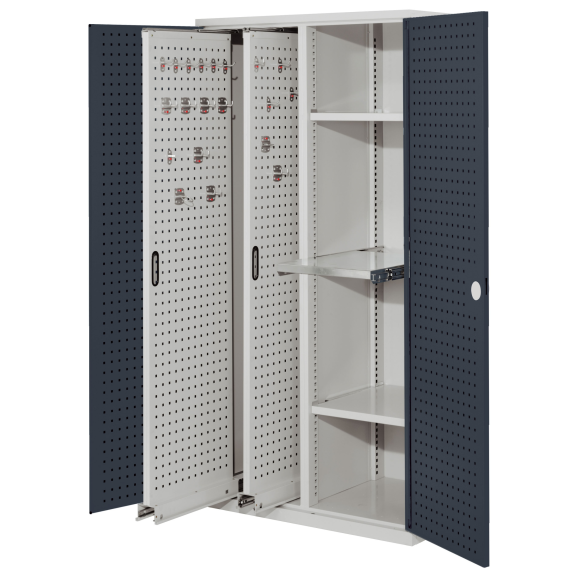 Vertikalschrank mit Lochplattentüren 1950x1000x600mm-Beschreibung lesen