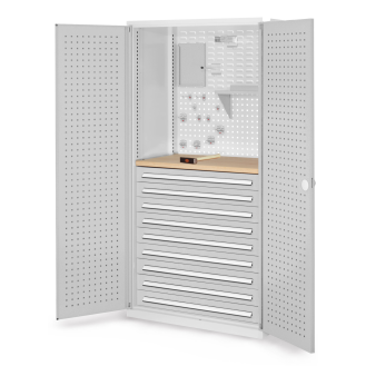 Schubladenschrank mit Lochplattentüren 1950x1000x600mm-Beschreibung lesen