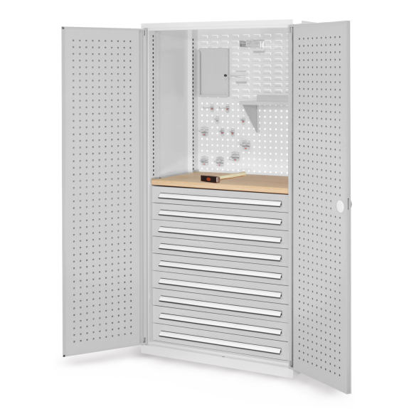Schubladenschrank mit Lochplattentüren 1950x1000x600mm-Beschreibung lesen