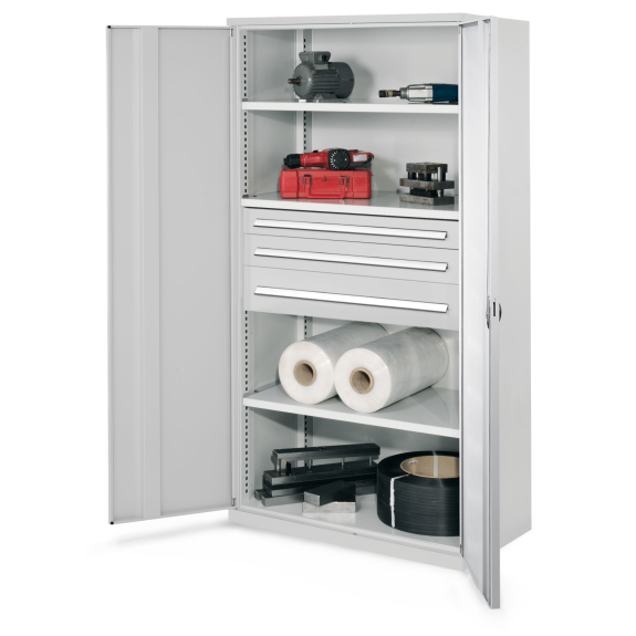 Schwerlastschrank ohne Mitteltrennwand 1950x1000x600mm mit Vollblechtüren-Beschreibung lesen