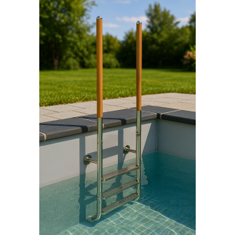 Poolleiter mit einschraubbaren Griffstangen, Beckentiefe 1340 mm, 4 Stufen-Beschreibung lesen