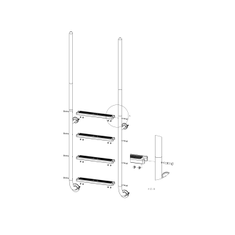 Eichenwald Poolleiter Modell 23 Roma mit einschraubbaren Griffstangen Beckentiefe 1340mm 4 Stufen-Beschreibung lesen