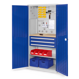 Kappes RasterPlan Schubladenschränke 1950x1000x600mm Schlitzplattentüren Modell 25 enzianblau-Beschreibung lesen