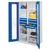 Kappes Schwerlastschränke mit Mitteltrennwand 1950x1000x600mm Sichtfenstertüren Modell 53 enzianblau