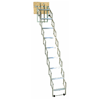 Dolle alu-fix Bodentreppe Scherentreppe mit 11 Stufen und Stirnbrett 273-300cm Raumhöhe-Beschreibung lesen