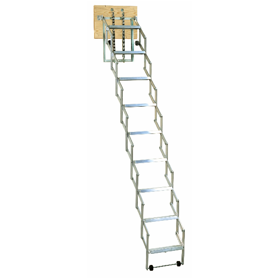 Dolle alu-fix Bodentreppe Scherentreppe mit 11 Stufen und Stirnbrett 273-300cm Raumhöhe-Beschreibung lesen