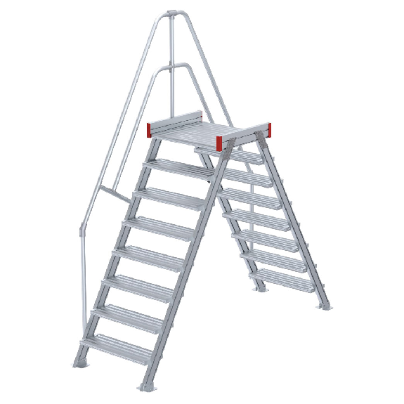 Euroline 512 Übergang 60° 1000mm Stufenbreite 2x8 Stufen Alu gerieft-Beschreibung lesen