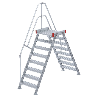 Euroline 512 Übergang 60° 1000mm Stufenbreite 2x8 Stufen Alu gerieft-Beschreibung lesen