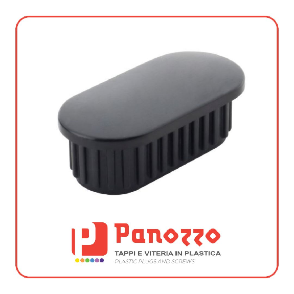 TAPPO OVALE COPRITESTA NERO 40X20X1,5mm. - Prezzo per multipli di 50 pz.-Leggi tutto
