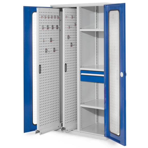 Kappes RasterPlan Vertikalschränke 1950x1000x600mm Modell 82 Sichtfenstertüren enzianblau-Beschreibung lesen