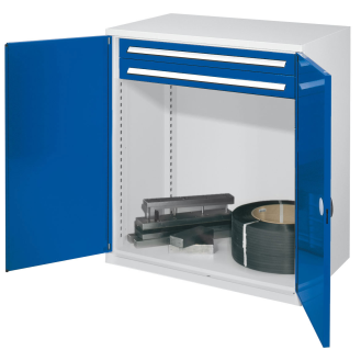 Kappes Schwerlast-Beistellschränke ohne Mitteltrennwand 1110x1000x600mm Modell 64 Doppelwandtüren enzianblau-Beschreibung lesen