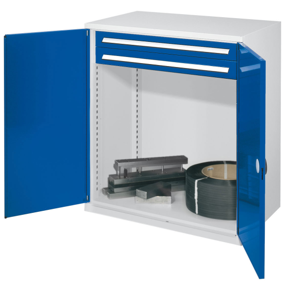 Kappes Schwerlast-Beistellschränke ohne Mitteltrennwand 1110x1000x600mm Modell 64 Doppelwandtüren enzianblau-Beschreibung lesen