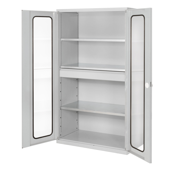 Kappes RasterPlan Großvolumenschränke 1950x1130x590mm Sichtfenstertüren Modell 2 lichtgrau-Beschreibung lesen