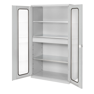 Kappes RasterPlan Großvolumenschränke 1950x1130x590mm Sichtfenstertüren Modell 2 lichtgrau-Beschreibung lesen