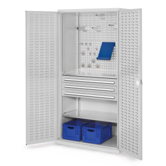 Schubladenschrank mit Schlitzplattentüren 1950x1000x600 mm-Beschreibung lesen