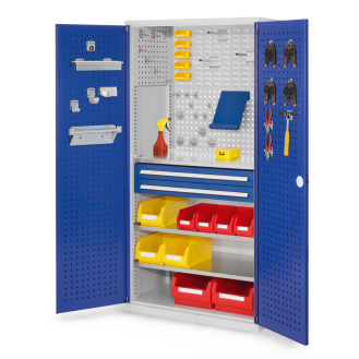 Schubladenschrank mit Lochplattentüren 1950x1000x600mm-Beschreibung lesen