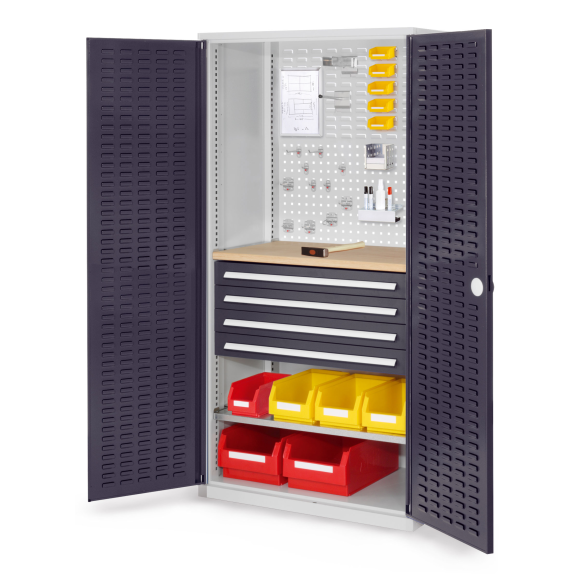 Schubladenschrank mit Schlitzplattentüren 1950x1000x600mm-Beschreibung lesen