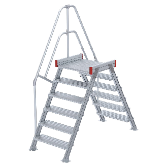 Euroline 512 Übergang 60° 800mm Stufenbreite 2x6 Stufen Alu gerieft-Beschreibung lesen