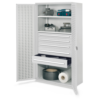 Robuster Schrank ohne Mitteltrennwand 1950x1000x600mm mit Schlitzplattentüren-Beschreibung lesen