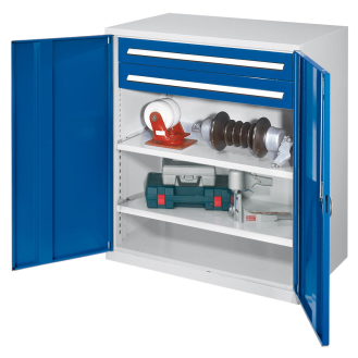 Kappes Schwerlast-Beistellschränke ohne Mitteltrennwand 1110x1000x600mm Modell 63 Vollblechtüren enzianblau-Beschreibung lesen