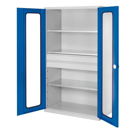 Kappes RasterPlan Großvolumenschränke 1950x1130x590mm Sichtfenstertüren Modell 3 enzianblau-Beschreibung lesen